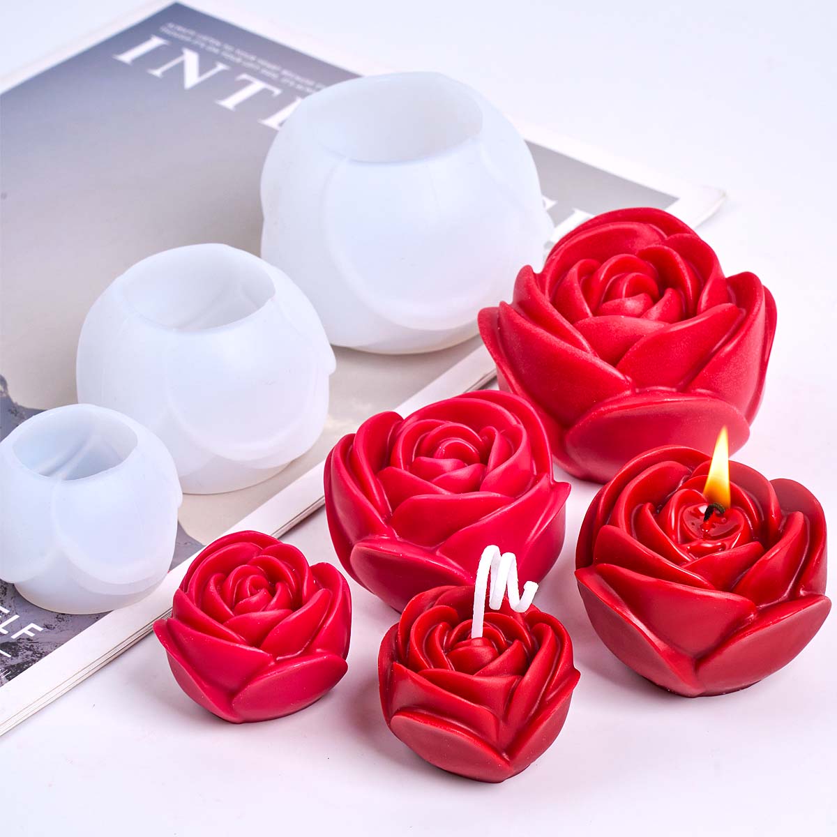 Soap Making Essentials - Cetakan Lilin Silikon Bentuk Bunga 3D
