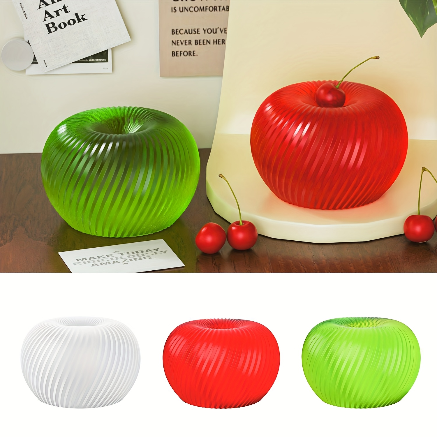 Soap Making Items - Cetakan silikon berbentuk apel merah yang