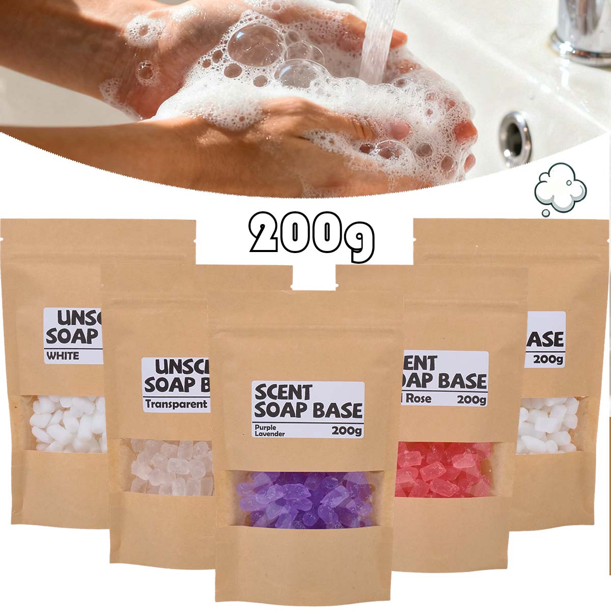 200g Bahan Dasar Sabun Wangi G - Soap Making Material Wholesale ulasan dan harga